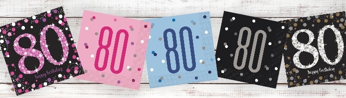 80th Birthday Party ideas and 80th decorations, UK based supplier - Party Save Smile